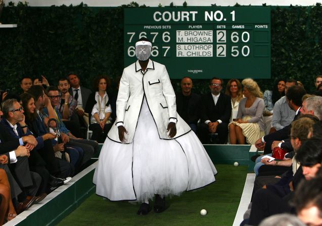 Known for his highly produced catwalk shows, American designer Thom Browne took on tennis (and tutus) for his Spring-Summer 2009 menswear collection.