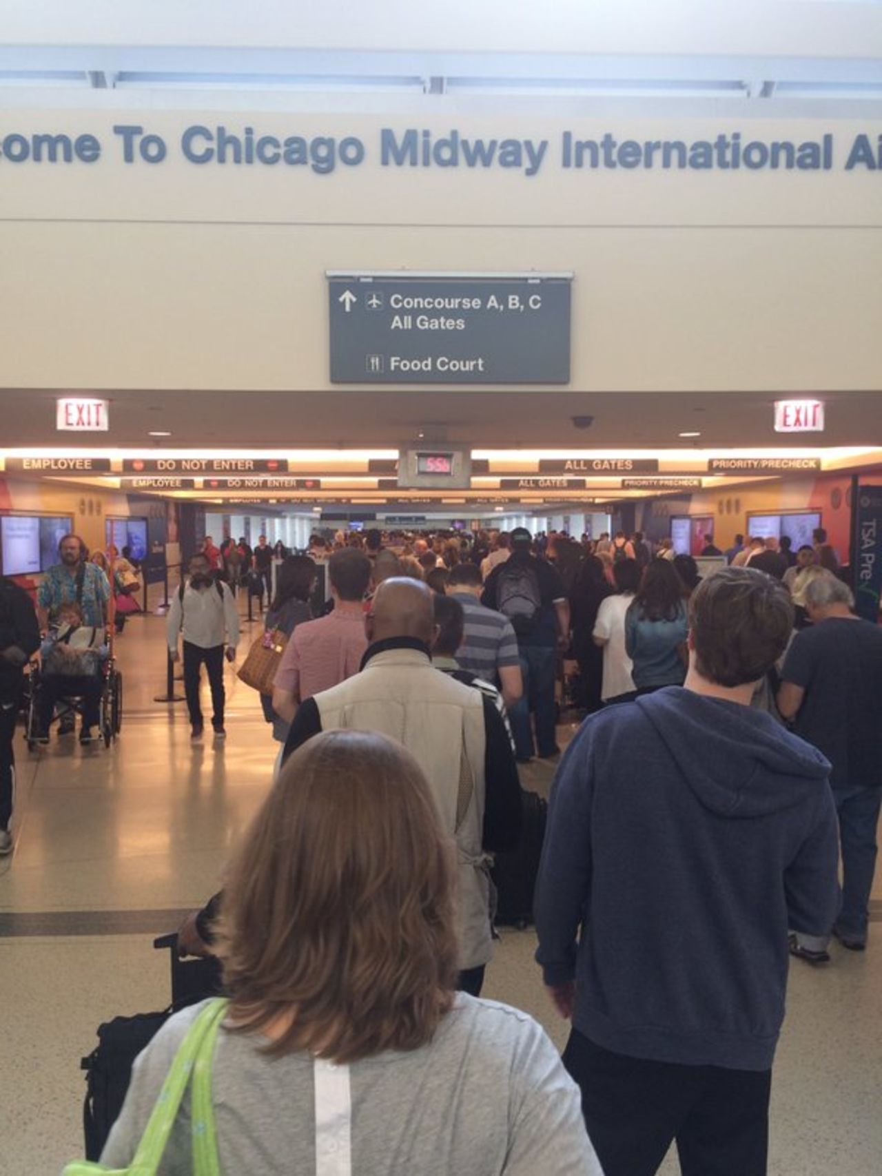 Siobhan O'Neill said the line at Chicago Midway International Airport looked really long on Thursday, but she was able to get through security in 40 minutes.