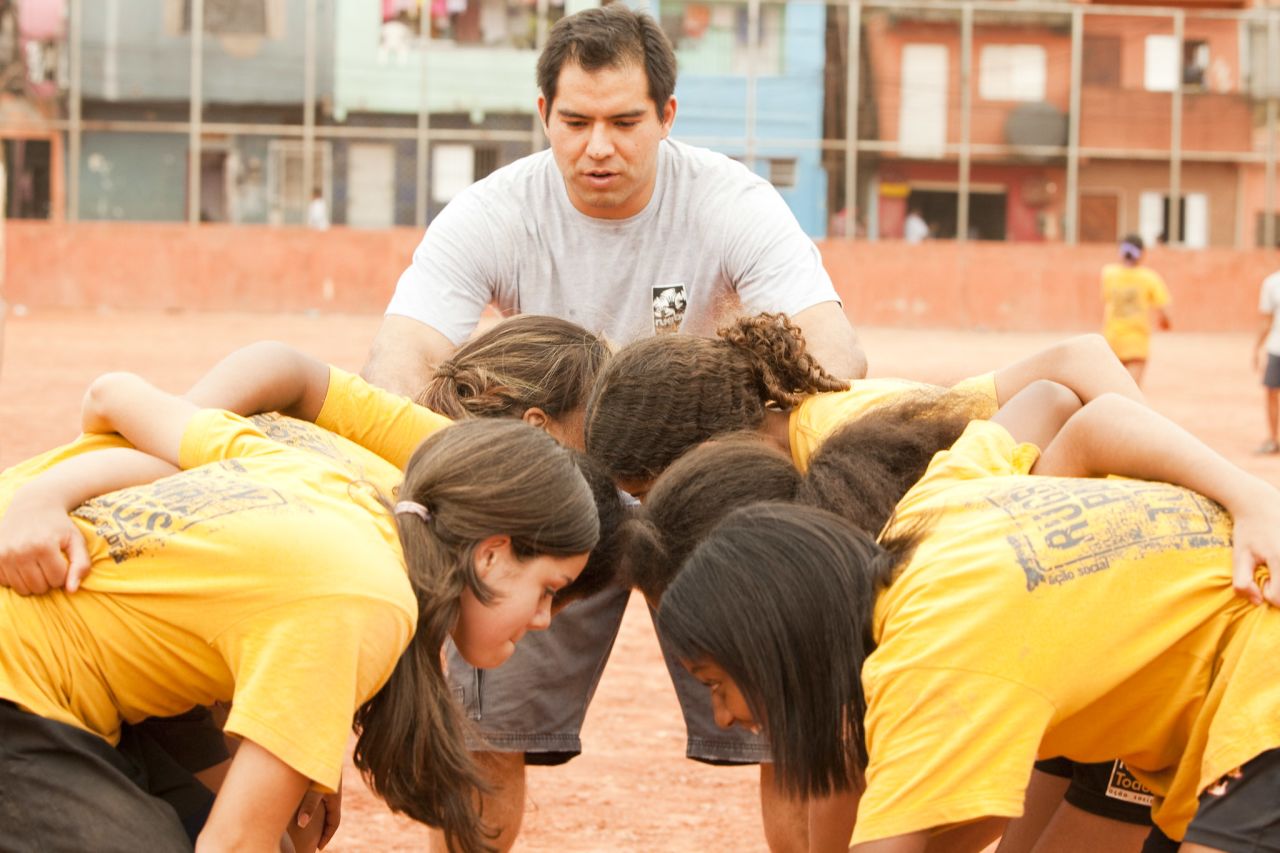 The project is not just about teaching youngsters to play rugby -- it also aids in their education and provides food to a poor community.