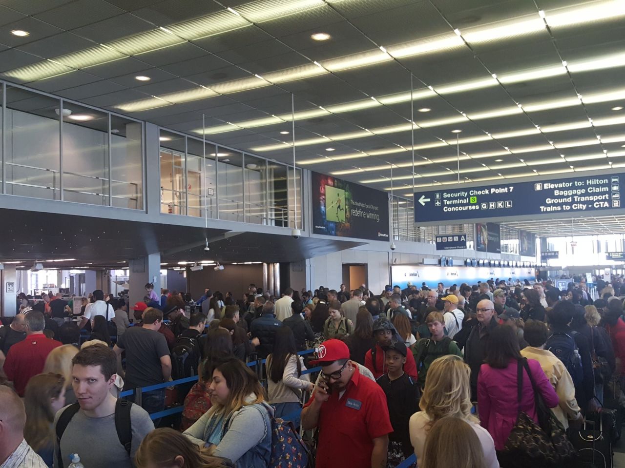 Jeff Graveline was flying out of O'Hare International Airport on Friday, May 13, and he said he waited in the security line for 80 minutes. He had to sprint to his gate, but he made his flight.