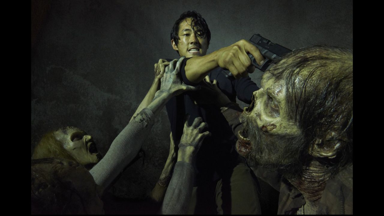 Steven Yeun plays Glenn Rhee in AMC's "The Walking Dead." Fans of the show have been left wondering about his character's fate after the sixth season's cliffhanger finale.
