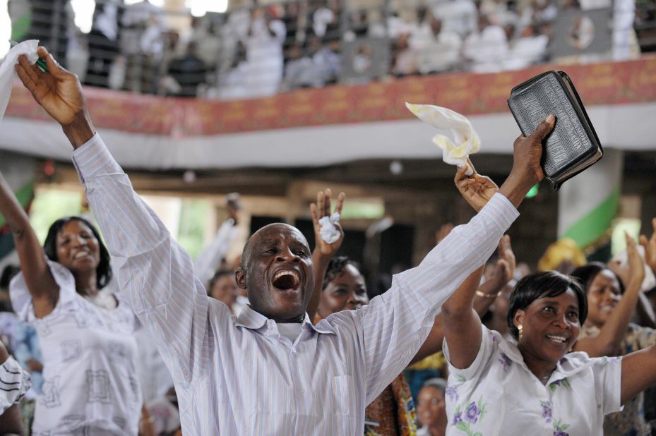 On average 66% of citizens in Ghana have voted in elections since independence in 1957.<br /> <br />Pictured: Worshipers in Accra celebrate Ghana's new President in January, 2009 - the late John Atta Mills. Photo Pius Utomi Ekpei/AFP/Getty Images.