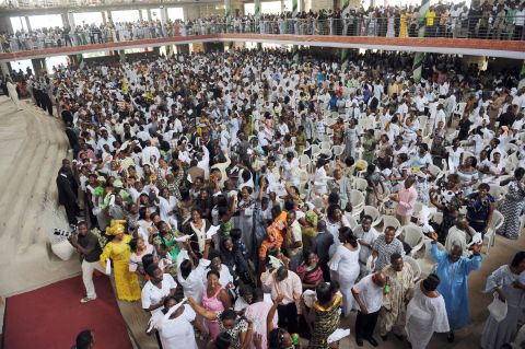 Church members dance in thanks to God for the election of Ghana's new President John Atta-Mills during a service in Accra, Ghana, in 2009. 