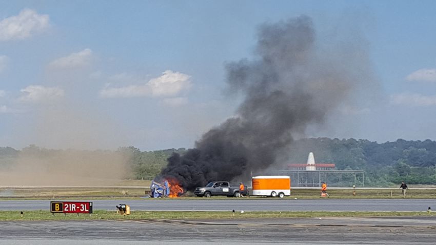A biplane crashed at an airshow near Atlanta.