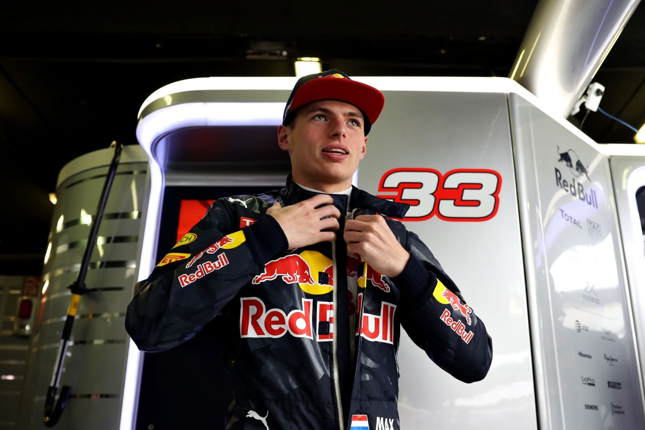 The teenager was driving in his first race for Red Bull after replacing Daniil Kvyat.