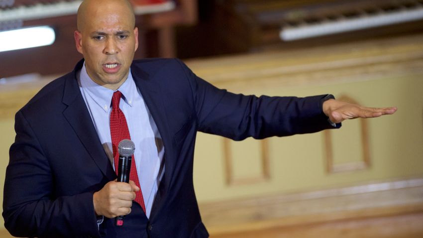 FLORENCE, SC - FEBRUARY 25:  Senator Cory Booker (D-NJ) speaks and introduces Democratic Presidential candidate, former Secretary of State Hillary Clinton at a Breaking Down Barriers Town Hall February 25, 2016 at the Cumberland United Methodist in Florence, South Carolina.  Last Saturday, the South Carolina GOP Presidential Primary shattered records with 137,092 more votes cast than in any previous primary.  (Photo by Mark Makela/Getty Images)