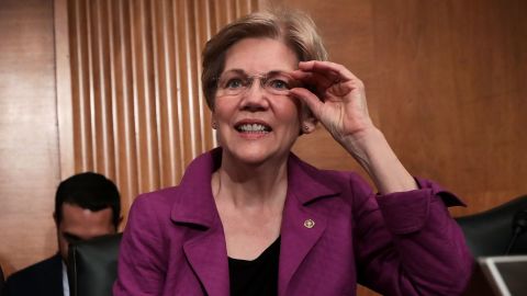 WASHINGTON, DC - APRIL 07: U.S. Sen. Elizabeth Warren (D-MA) waits for the beginning of a hearing before the Senate Banking, Housing and Urban Affairs Committee April 7, 2016 on Capitol Hill in Washington, DC. The committee held a hearing on "The Consumer Financial Protection Bureau's Semi-Annual Report to Congress." (Photo by Alex Wong/Getty Images)