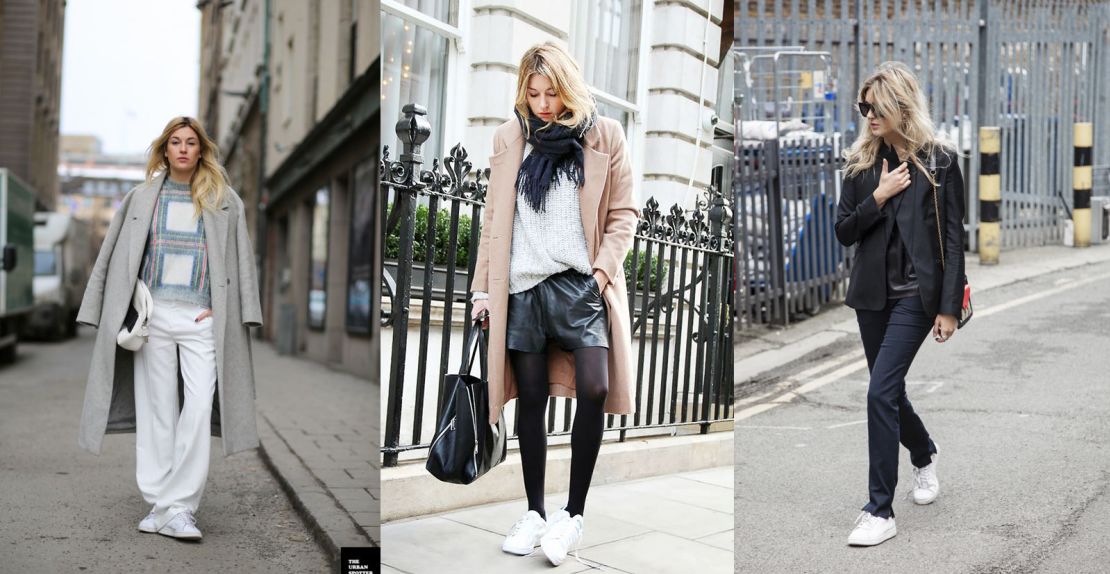 Parisian stylist and superblogger Camille Charriere has been credited with re-launching the tennis sneaker trend along with Celine creative director Phoebe Philo and Kanye West. Now she's bringing Lacoste back to the street style crowd too. "I'm always very keen to reference sportswear as part of my daywear, because it's comfortable obviously... and looks great. I've started wearing polo shirts again." 