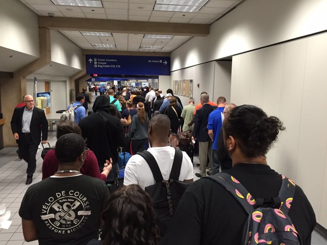 This is what Dave Rogers saw when he arrived at DFW airport at 4:15 a.m. on Monday.
