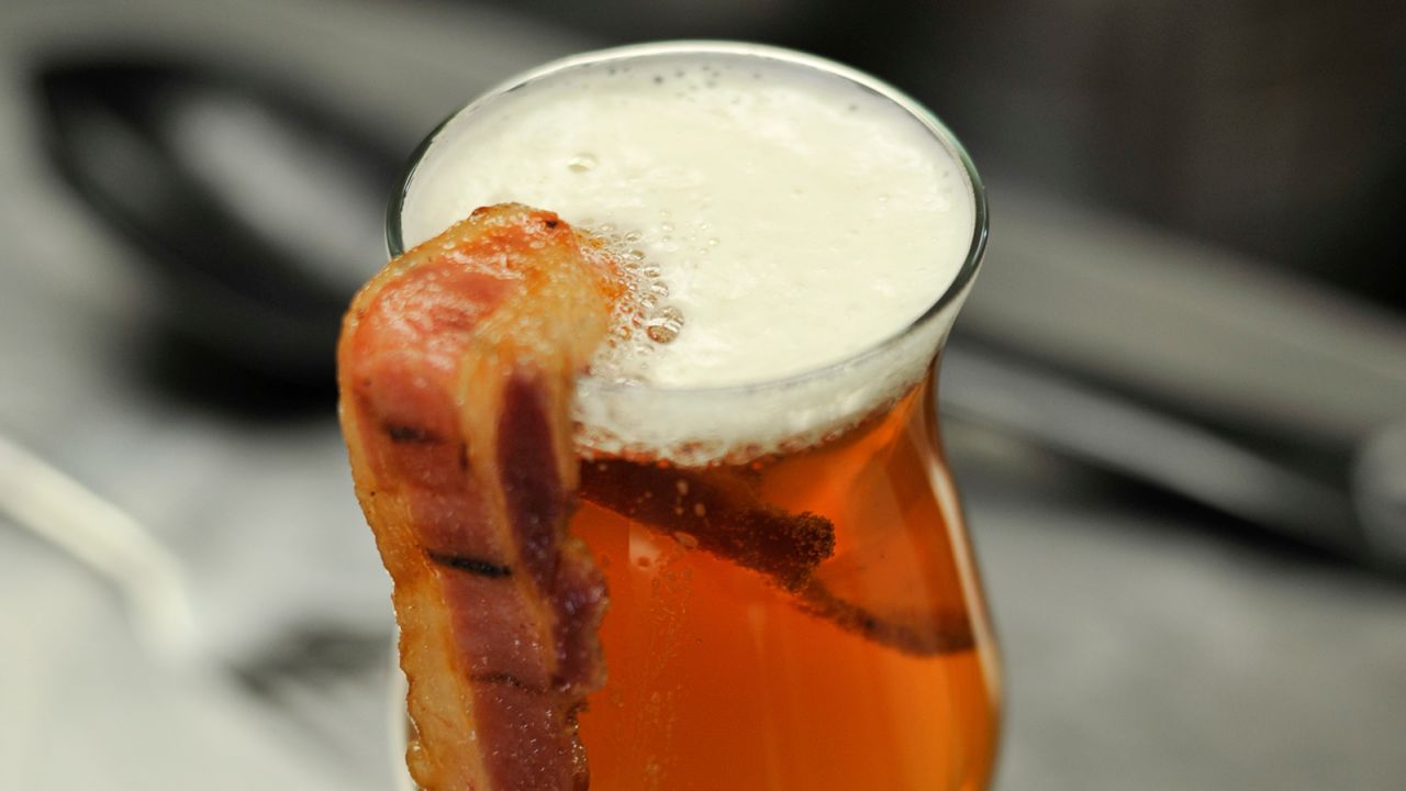 Bacon and beer: two of life's finest treats. 