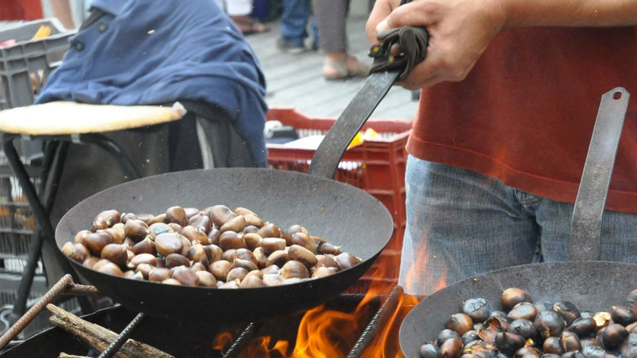 Chestnuts done in the classic way: roasted over a hot flame. 