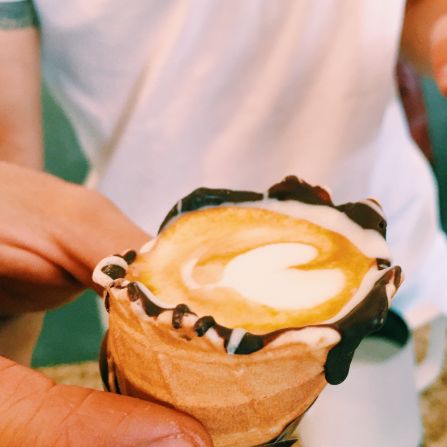 Artwork on the Coffee In a Cone is part of Dayne Levinrad's effort to bring the "third wave" coffee movement to Johannesburg.