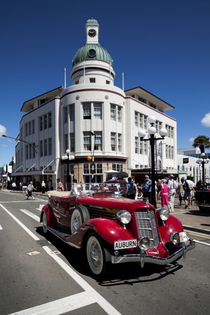 Napier's iconic domed T&G Building in the city's center was completed in 1935 and is based on the 'stripped classical' style of architecture. 