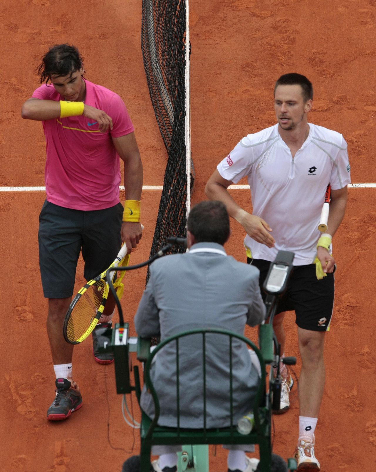 Robin Soderling is the other player who has downed Nadal at the French Open, in 2009. 