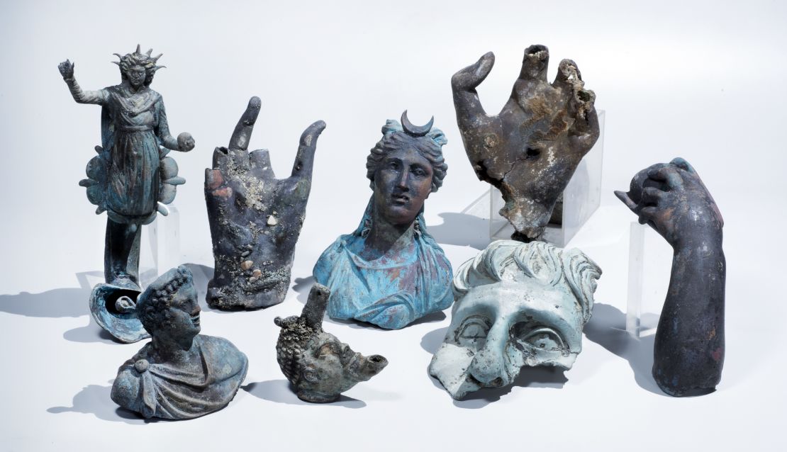 The rare bronze artifacts that were discovered in Caesarea. 