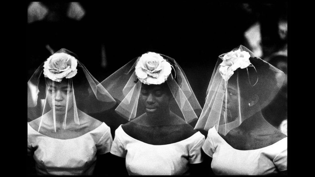 Bridesmaids attend a wedding in New York's Harlem neighborhood in 1962.