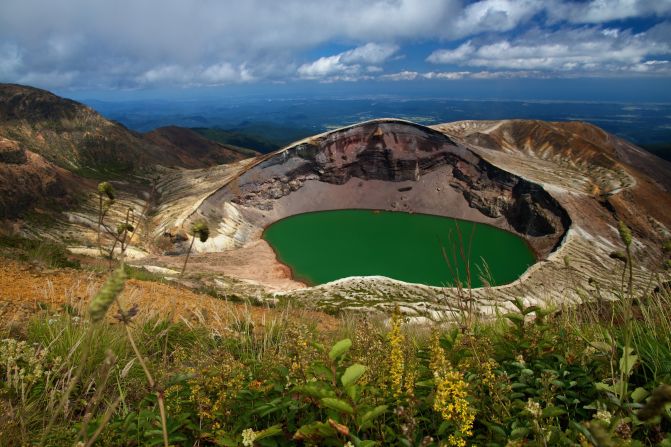 <strong>ADVENTURE -- Tohoku, Japan: </strong>Okama crater lake, on Mount Zao, is named after "kama," the Japanese word for an iron pot that shares its shape.