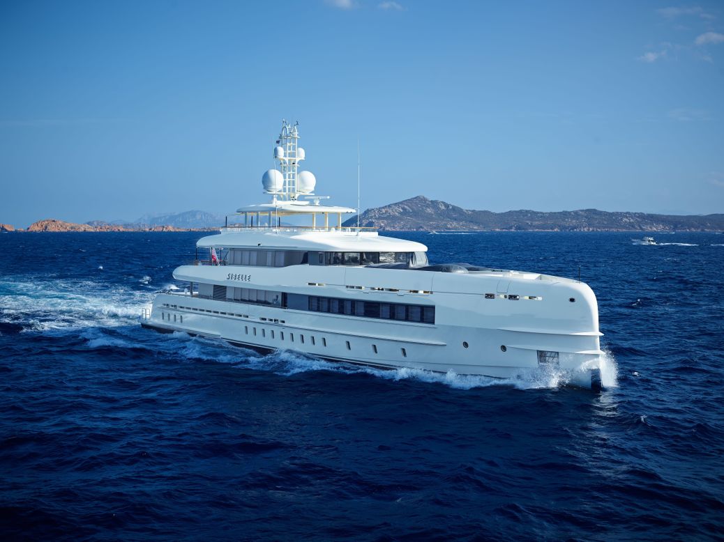 Another Dutch entry, Heesen's 49.9m Sibelle was noted for its good fuel economy and higher top speed, and a pair of spray rails wrapping the bow.
