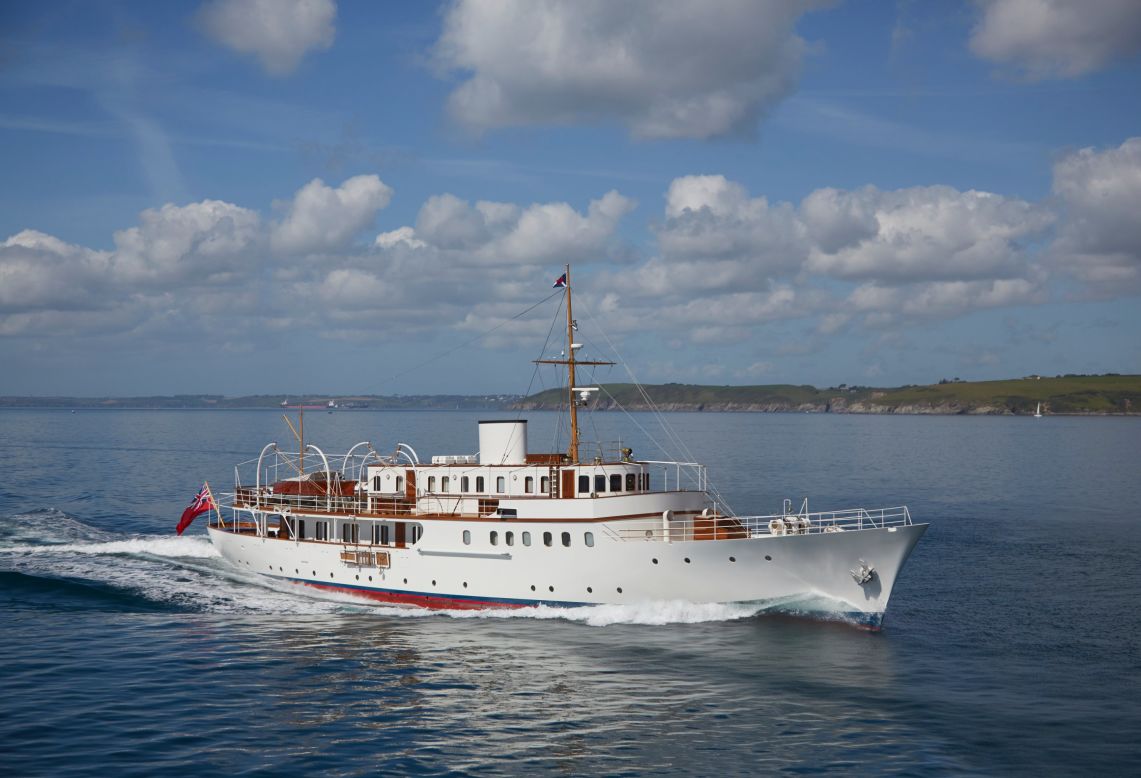 This 50.3m motor yacht from the 1930s was once owned by film producer Sam Spiegel and used as his production office and hotel while filming "Lawrence of Arabia" in Jordan. She was rendered almost unrecognizable by a 1980s refit, but her current owner restored her classic lines in a two-year restoration at UK-based Pendennis.