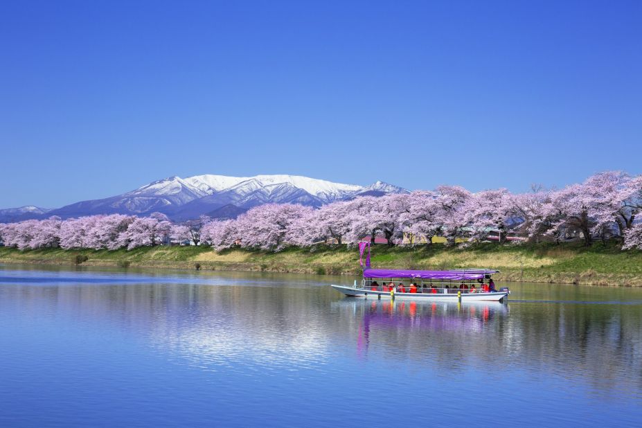 <strong>Shiraishi River (Miyagi prefecture):</strong> Come cherry blossom season Tohoku doesn't disappoint. Miyagi's Shiraishi River hosts an annual Ogawara Sakura Festival -- said to be one of the country's top cherry blossom viewing experiences. 