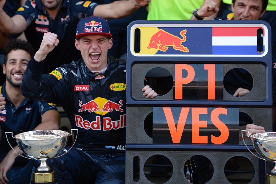 As the son of former driver Jos Verstappen, he is also the first Dutch driver to win an F1 race. Verstappen was born in Belgium to a Belgian Mom but races under the Netherlands flag.