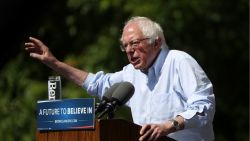 Democratic presidential candidate Sen. Bernie Sanders speaks during a campaign rally on May 10, 2016, in Stockton, California.