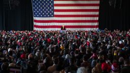 ROCHESTER, NEW YORK - APRIL 10:  Republican presidential candidate Donald Trump speaks in front of a capacity crowd at a rally for his campaign on April 10, 2016 in Rochester, New York. The New York Democratic primary is scheduled for April 19th. (Photo by Brett Carlsen/Getty Images)