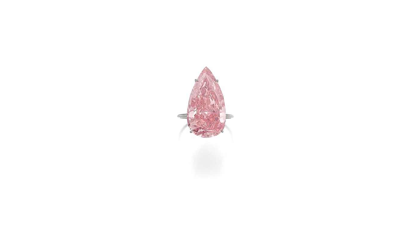 The diamond was sold for $31.6 million by Sotheby's, at an auction in Geneva. The price makes it the most expensive Fancy Vivid pink diamond to sell at auction.<br />