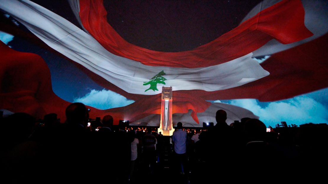 Flag of freedom: The show celebrates Lebanon's independence.