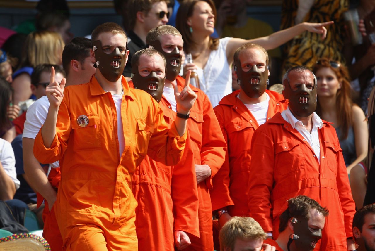 Fancy dress comes in all shapes and sizes at the London Sevens, with a group of Hannibal Lecter lookalikes in 2015.