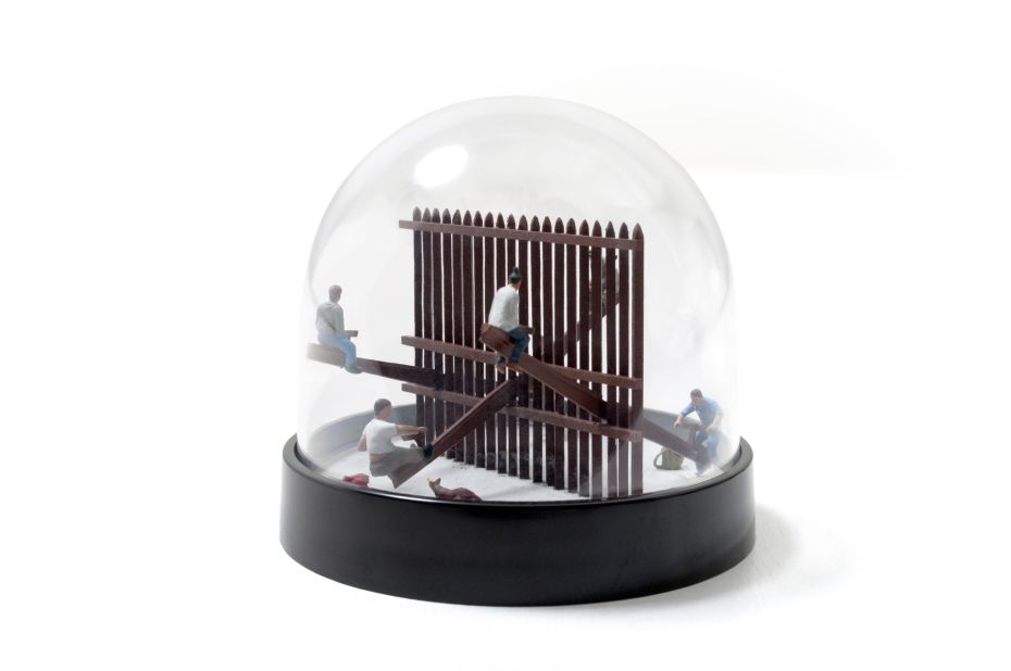 The <em>Snow Globes</em> series is a collection of souvenirs memorializing some of the most remarkable border wall conditions. 