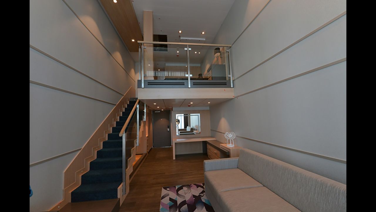 Included among Harmony's 2,747 staterooms are top-end suites. "We have more suites at sea than any cruise line in the world," says Mark Tamis of Royal Caribbean International.