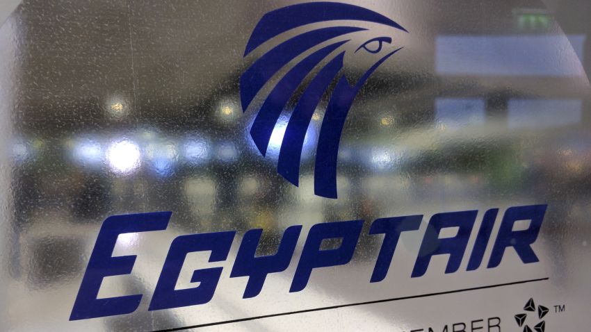 A frosted glass partition is seen at the EgyptAir counter at Charles de Gaulle Airport outside Paris, France, Thursday, May 19, 2016.  EgyptAir said a flight from Paris to Cairo disappeared from radar early Thursday morning. (AP Photo/Raphael Satter)