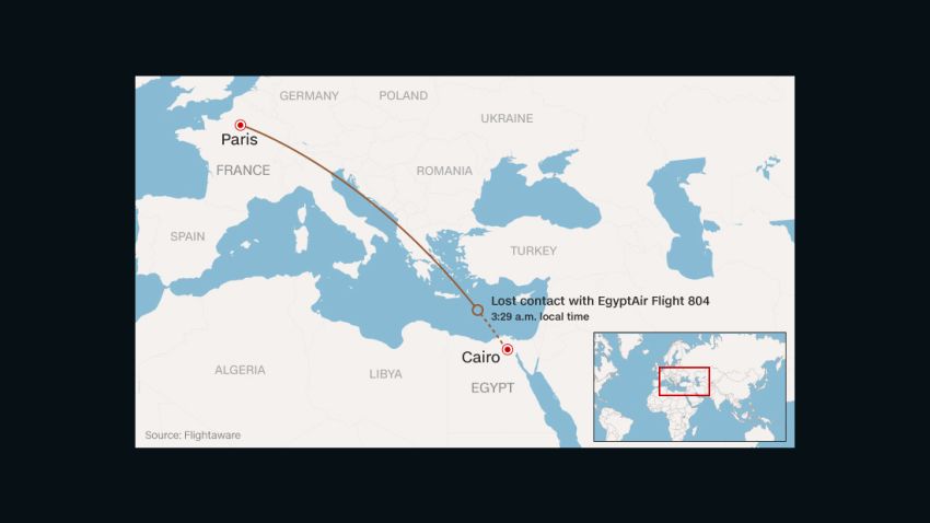 EgyptAir 804 route map