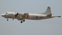 A U.S. Navy P-3 Orion maritime surveillance aircraft takes off from the Comalapa air base south of San Salvador, El Salvador, in May 2009.