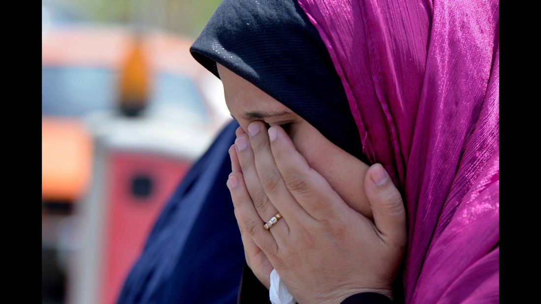 A relative of a passenger who was on the jet waits for news at Cairo International Airport on May 19.