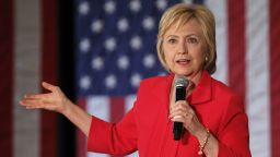 Democratic presidential candidate Hillary Clinton addresses the crowd during a campaign rally at La Gala May 16, 2016, in Bowling Green, Kentucky.