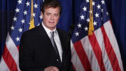 Paul Manafort, advisor to Republican presidential candidate Donald Trump's campaign, checks the teleprompters before Trump's speech at the Mayflower Hotel April 27, 2016 in Washington, DC.