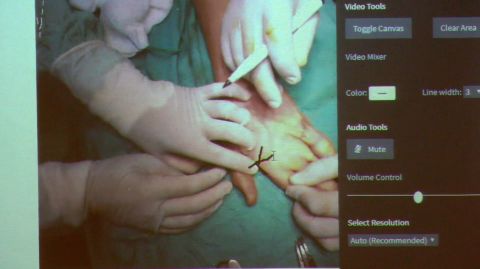 They can mark on the screen where to make incisions, guiding the team conducting the operation as it progresses.