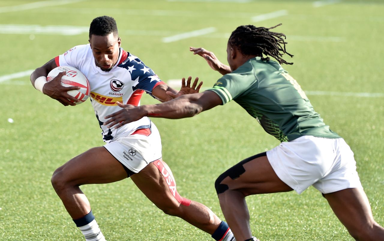 Despite the emergence of South African speedster Seabelo Senatla (right), Isles is confident he is still rugby's fastest man.
