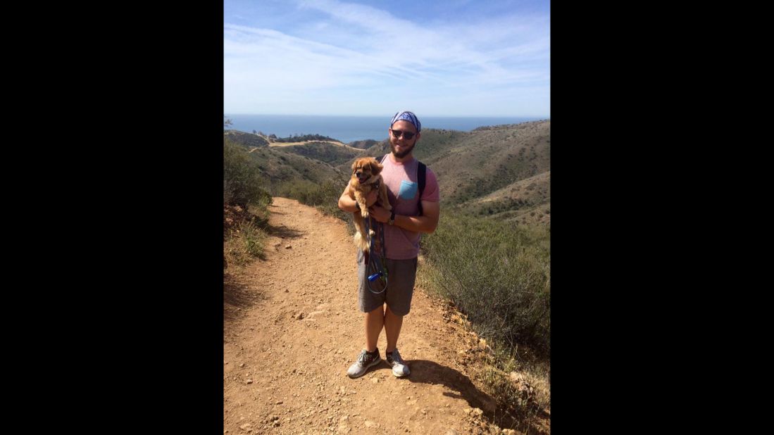 Harmon currently weighs 218 pounds and plans to continue with his healthy lifestyle change, which could mean losing more weight. Walking his dog, Charlie, has also helped keep Harmon active. They visited Solstice Canyon in Malibu in April.