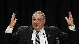 BIDDEFORD, ME - APRIL 19: Gov. Paul LePage holds a town hall meeting at Biddeford High School Tuesday, April 19, 2016. (Photo by Shawn Patrick Ouellette/Portland Press Herald via Getty Images)