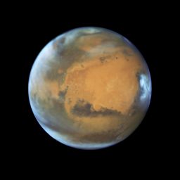 This Hubble image shows Mars as it moved in for its closest approach to Earth in 11 years.