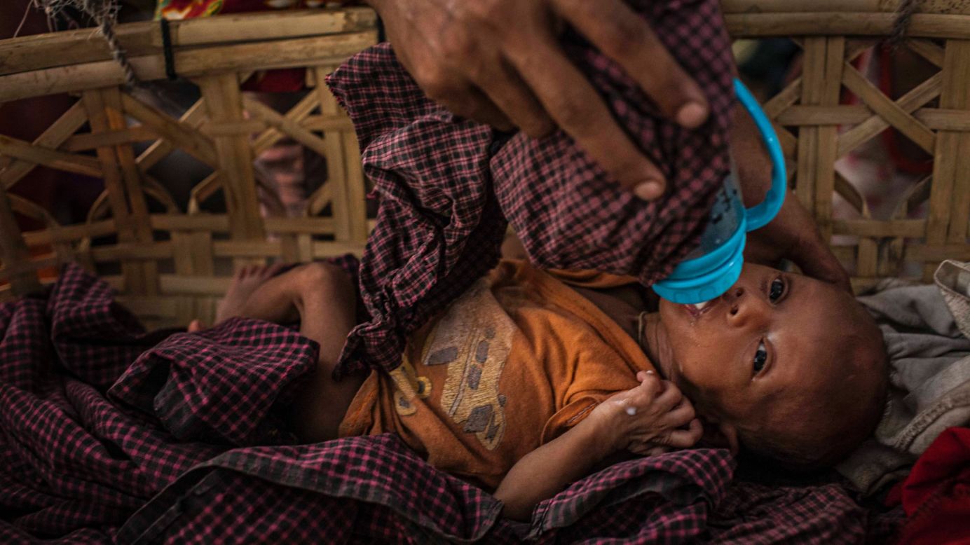A Rohingya woman feeds her baby at a camp in Sittwe, Myanmar, on Tuesday, May 17. <a href="http://www.cnn.com/2016/03/31/asia/myanmar-rohingya-camp/" target="_blank">More than 100,000 Rohingya were displaced</a> when ethnic violence erupted in the country in 2012.