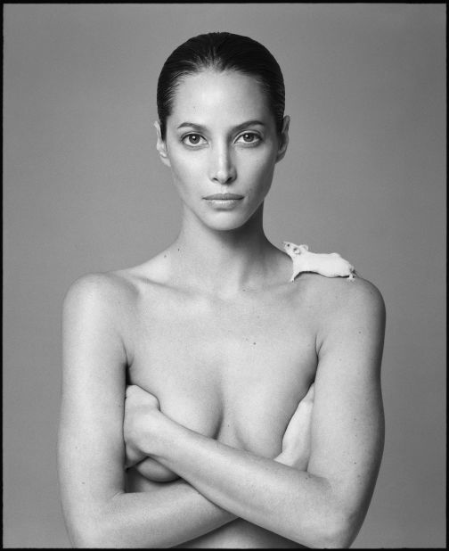 Christy with Mouse by Patrick Demarchelier