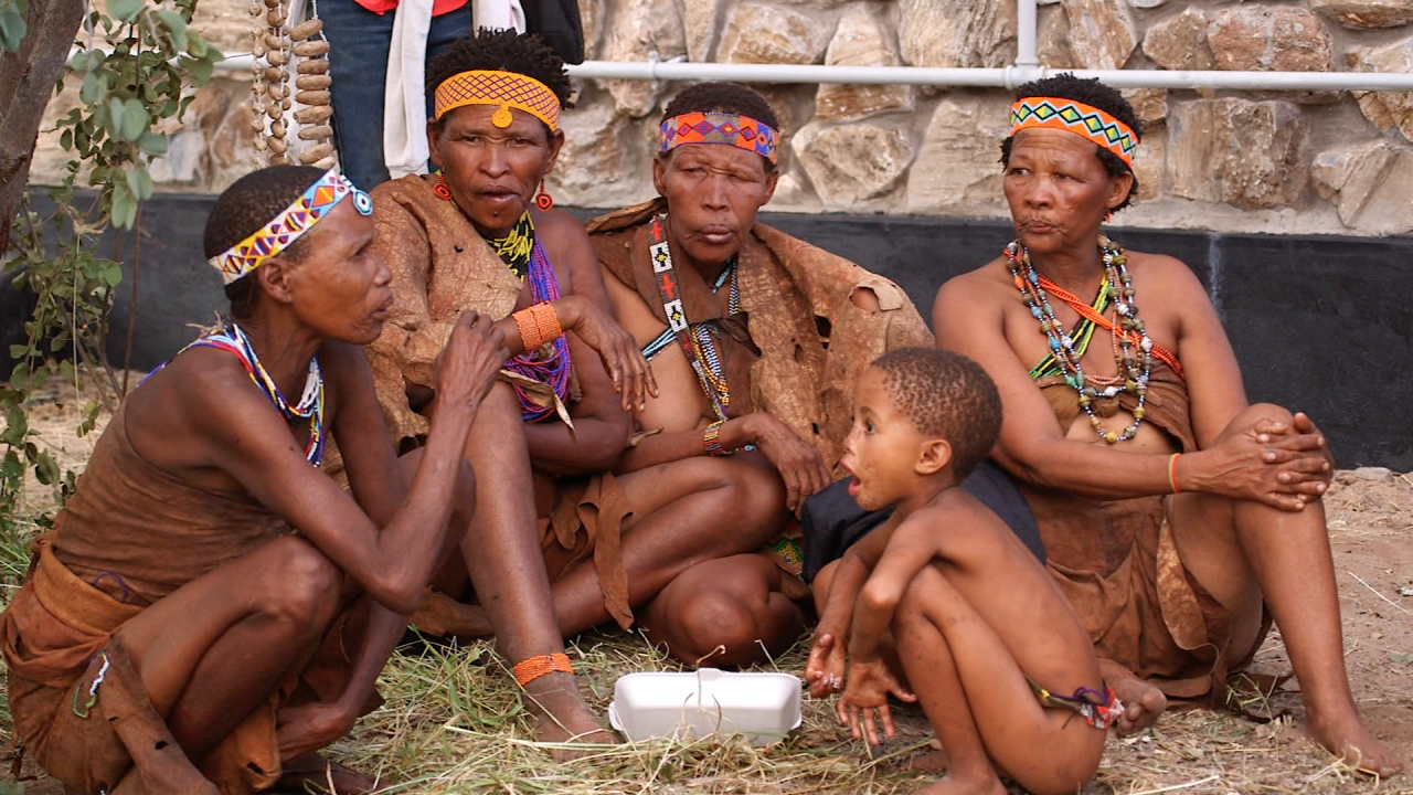 Today many Basarwa can be found in resettlement villages, where some struggle to pass on their traditions to the following generation. Sekele says that as children sent to school learn other languages, like English, there's a threat to their native tongue. 