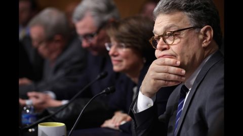 U.S. Sen. Al Franken, right, and other members of the Senate Judiciary Committee attend a meeting to discuss the qualifications of Supreme Court nominee Merrick Garland on Wednesday, May 18.