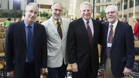At the CNN35 celebration in 2015. Pictured left to right: Richard Roth, Dave Rust, Rick Davis, Will King