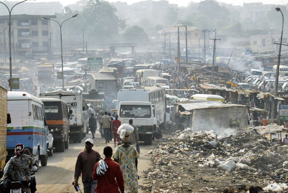 The booming port city in southern Nigeria, recorded 30 times more than the WHO's recommended levels of particulate matter concentration. 