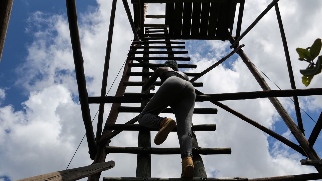 Climbing Nylsvley's lookout tower.
